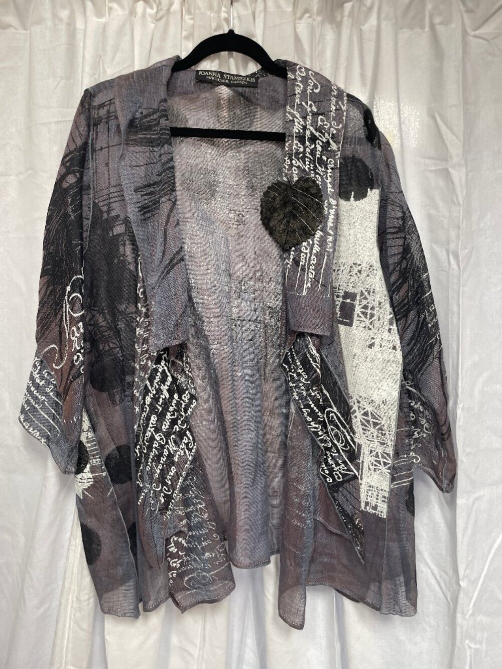 Joanna Staniszkis Avant-Garde French Script & Architecture Print Duster Tunic